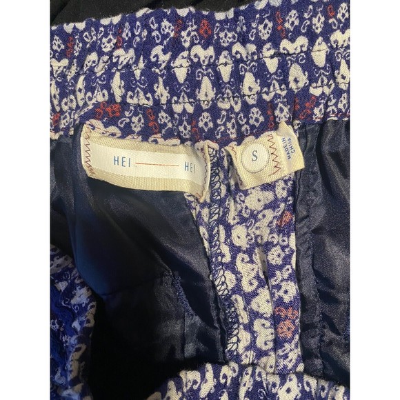 Anthropologie HEI HEI Santa Clara Blue Printed Floral Wide Leg Boho Pants Small - Picture 3 of 3